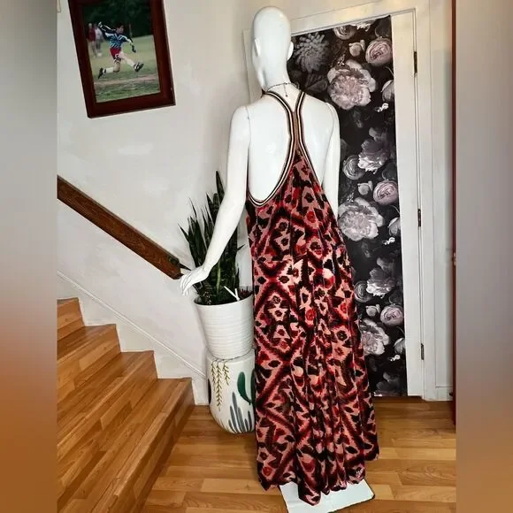 New FREE PEOPLEMicah Maxi Dress - Rust Combo
